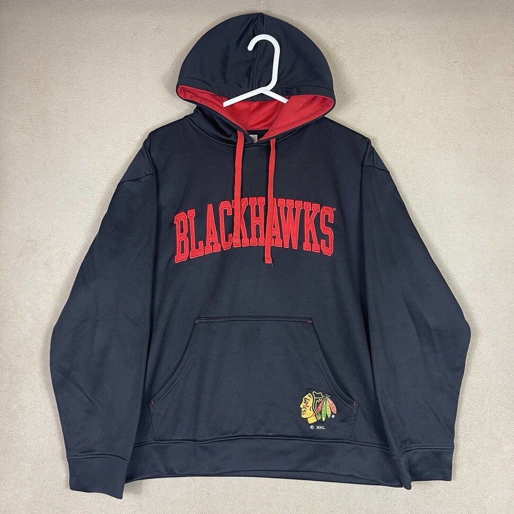Blackhawks NHL Official Licensed Product Mens L Hoodie Sweatshirt Black Pocket‎